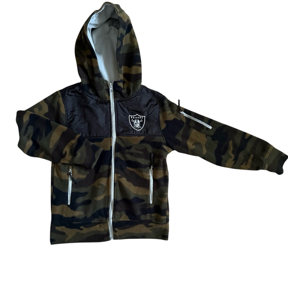 NFL Raiders Camouflage Kids Hoodie with Black Accents